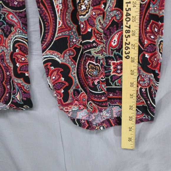 J.Jill Loose Fit Leggings Paisley Design Black & Purple Women Size | XL - Picture 5 of 10